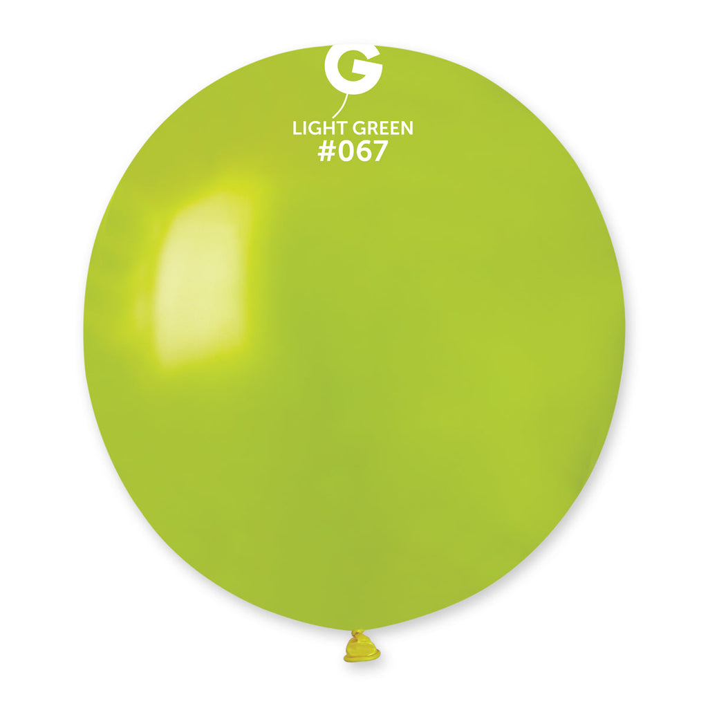 19" Gemar Latex Balloons (Bag of 25) Metallic Metallic Light Green