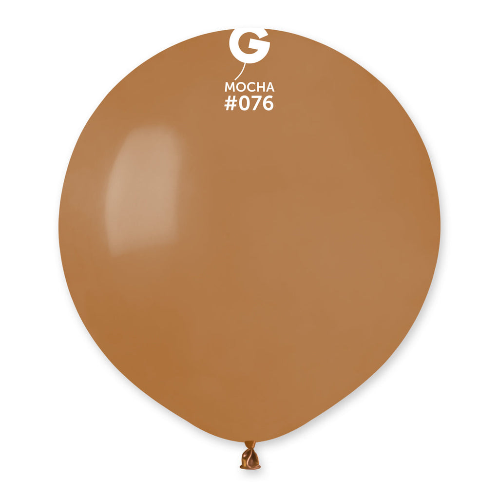 19" Gemar Latex Balloons (Bag of 25) Standard Mocha