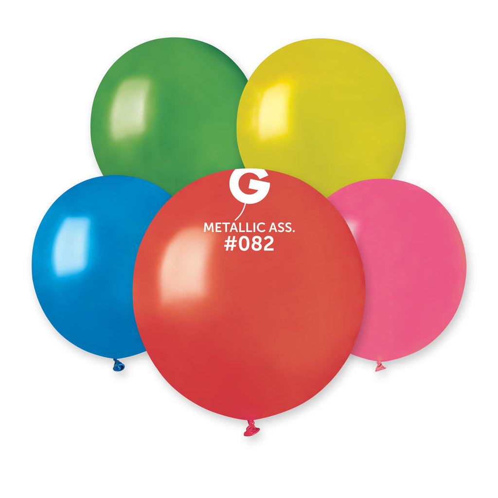 19" Gemar Latex Balloons (Bag of 25) Metallic Metallic Assorted