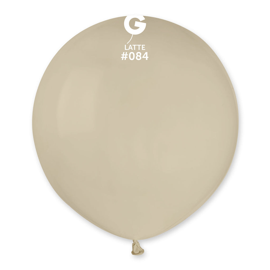 19" Gemar Latex Balloons (Bag of 25) Standard Latte