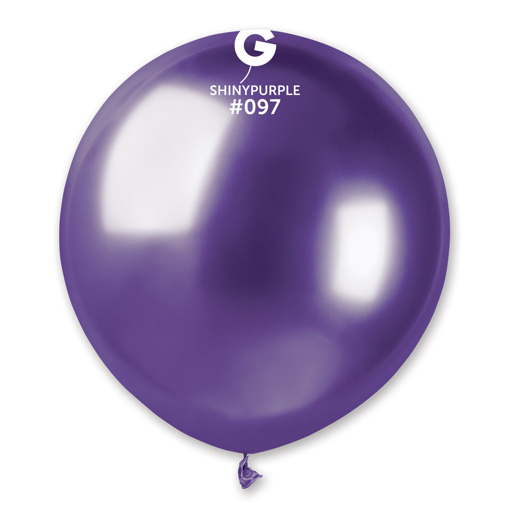 19" Gemar Latex Balloons Pack Of 25 Shiny Purple