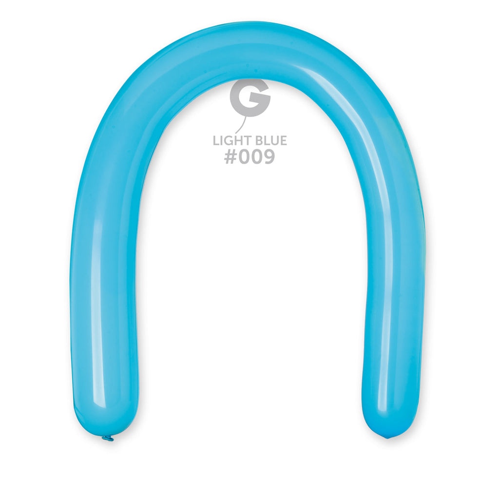 360G Gemar Latex Balloons (Bag of 50) Modelling/Twisting Light Blue*