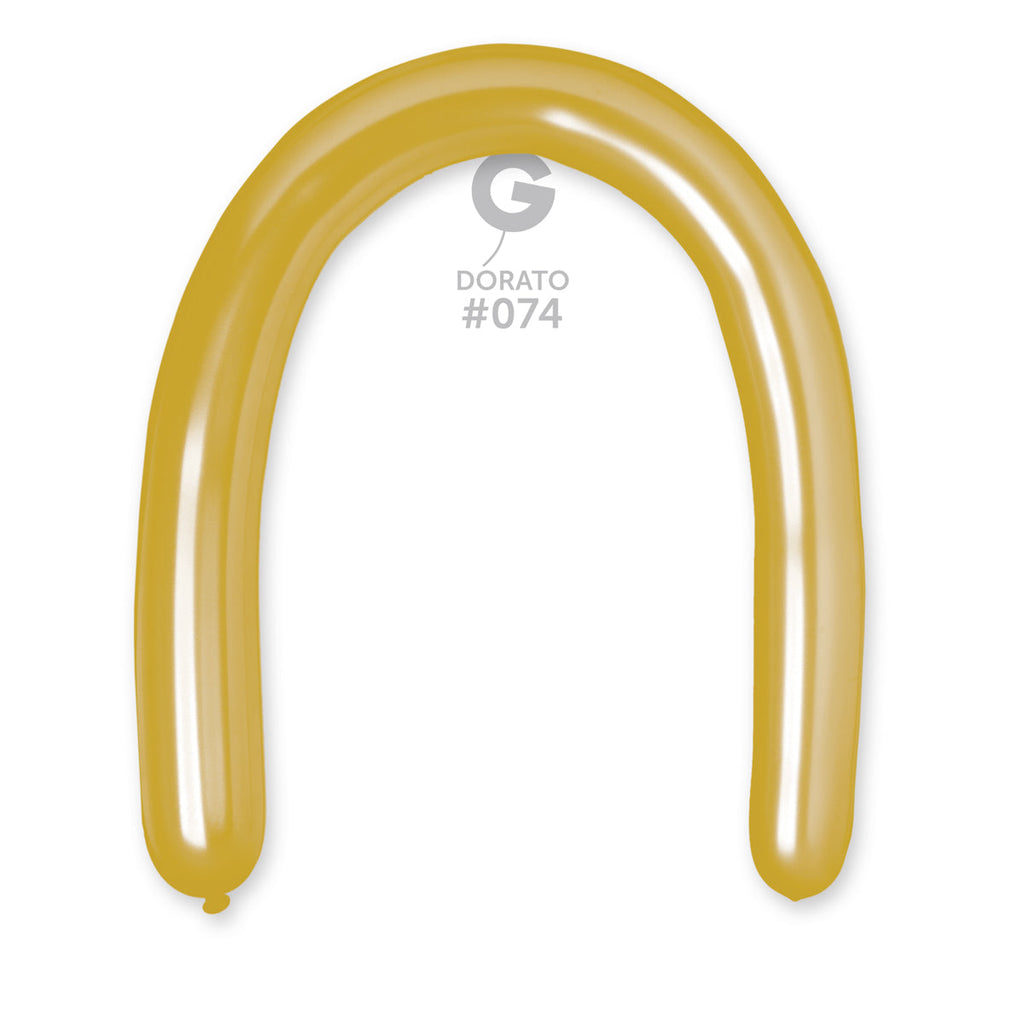 360G Gemar Latex Balloons (Bag of 50) Metallic Modelling/Twisting Dorato*