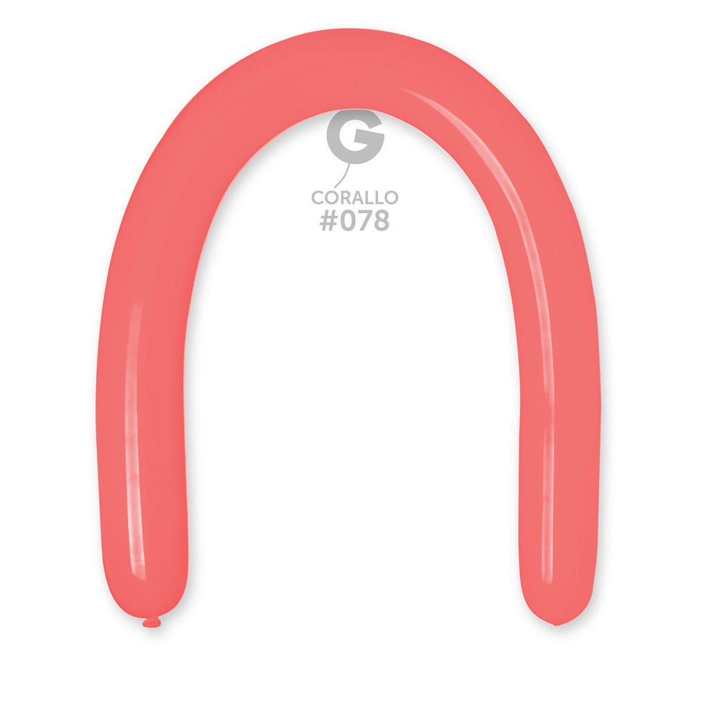 360G Gemar Latex Balloons (Bag of 50) Modelling/Twisting Corallo