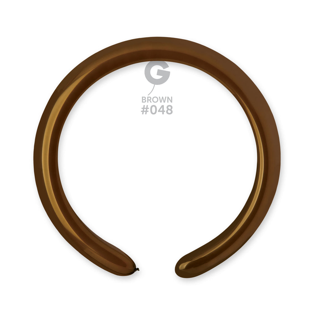 260G Gemar Latex Balloons (Bag of 50) Modelling/Twisting Brown