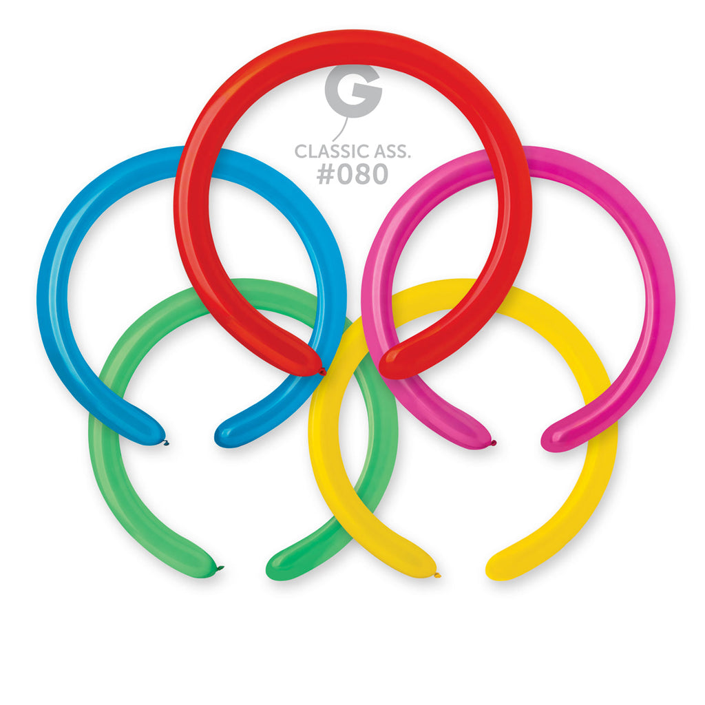 260G Gemar Latex Balloons (Bag of 50) Modelling/Twisting Assorted