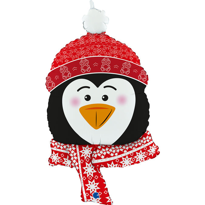 34" Sweet Penguin Head Foil Balloon