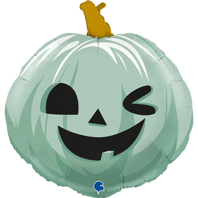29" Funny Pumpkin Green Foil Balloon