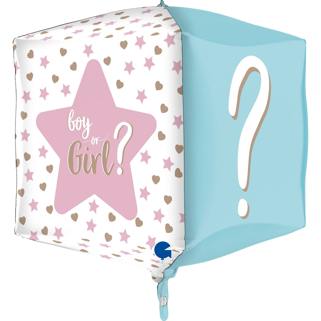 15" Square Gender Reveal 4D Foil Balloon