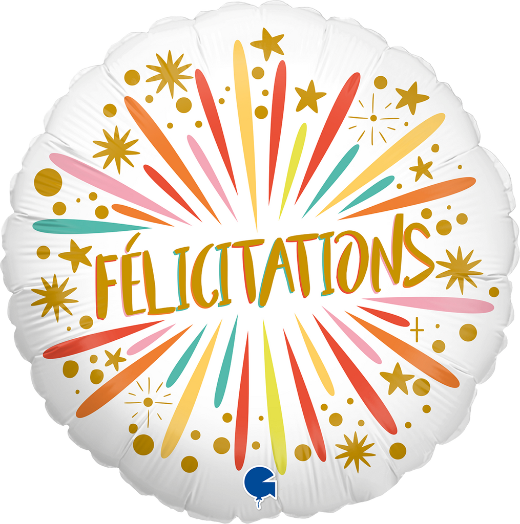 18" Félicitations (French) Foil Balloon