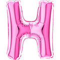 7" Airfill Only (requires heat sealing) Letter H Fuschia Foil Balloon