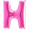 40" Foil Shape Megaloon Balloon Letter H Fuschia