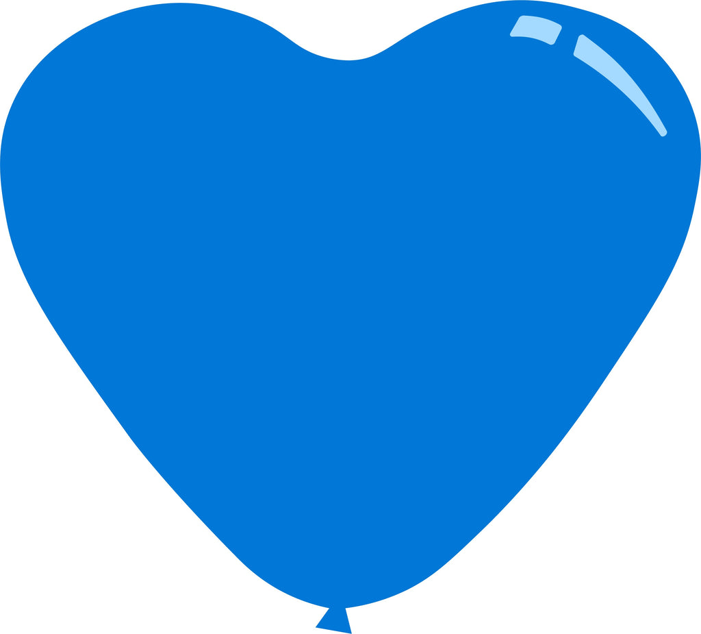 11" Standard Blue Decomex Heart Shaped Latex Balloons (100 Per Bag)