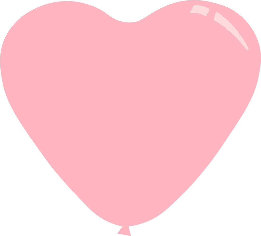 18" Deco Light Pink Decomex Heart Shaped Latex Balloons (100 Per Bag)