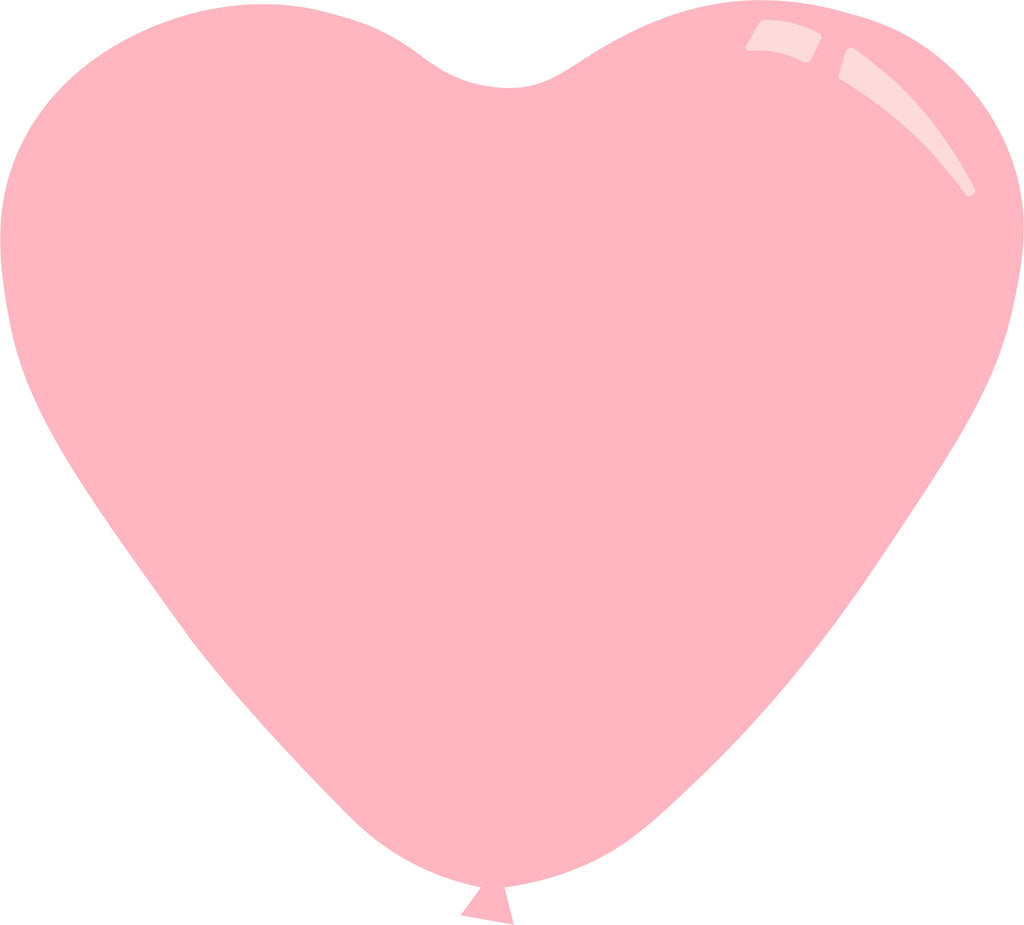 7" Deco Light Pink Decomex Heart Shaped Latex Balloons (100 Per Bag)