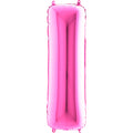 40" Foil Shape Megaloon Balloon Letter I Fuschia