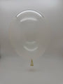 A 23'' Balloonia Latex Balloon from the Professional Line (Standard Transparent, 5 per bag) floats against a plain light gray background, with the knot visible at the bottom center.