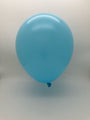 A single 36'' Balloonia Latex Balloons Professional Line Standard Sky Blue balloon floats against a plain, light-colored background.