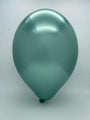 An 18" Cattex Brand Titanium (Chrome/Mirror) Tiffany latex balloon is fully inflated and floating against a plain light gray background.