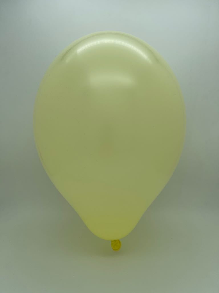 Inflated Balloon Image 17" Ellie's Brand Latex Balloons Lemon Cream (25 Per Bag)