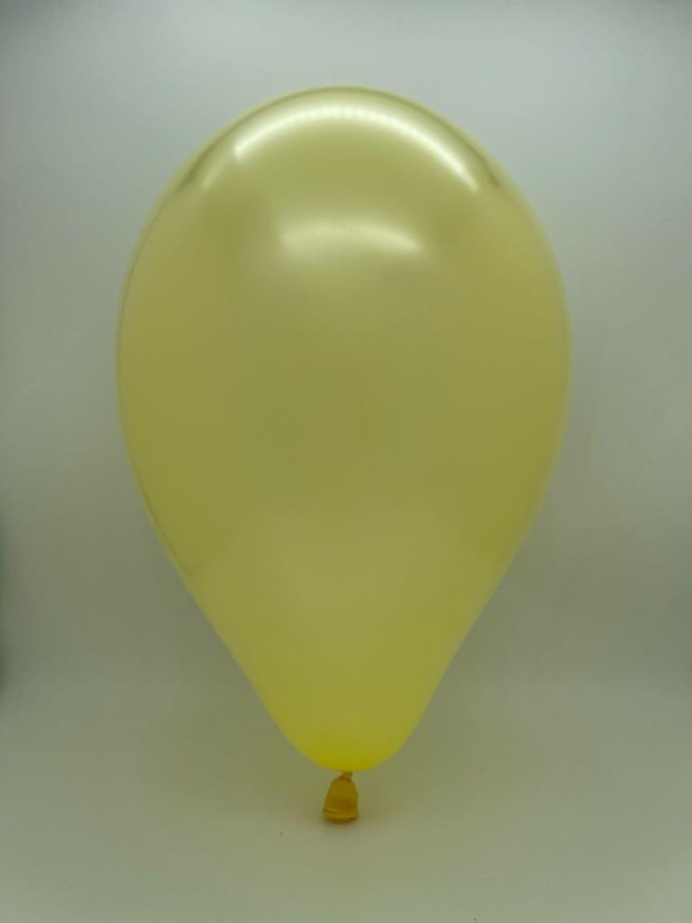 Inflated Balloon Image 12" Gemar Latex Balloons (Bag of 50) Metallic Metallic Baby Yellow