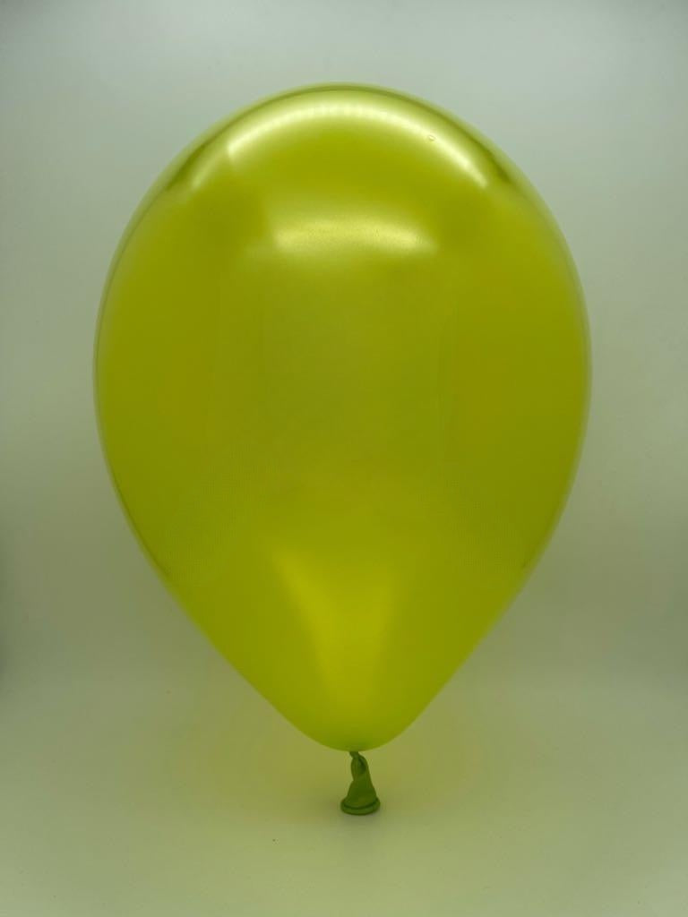 Inflated Balloon Image 12" Gemar Latex Balloons (Bag of 50) Metallic Metallic Light Green