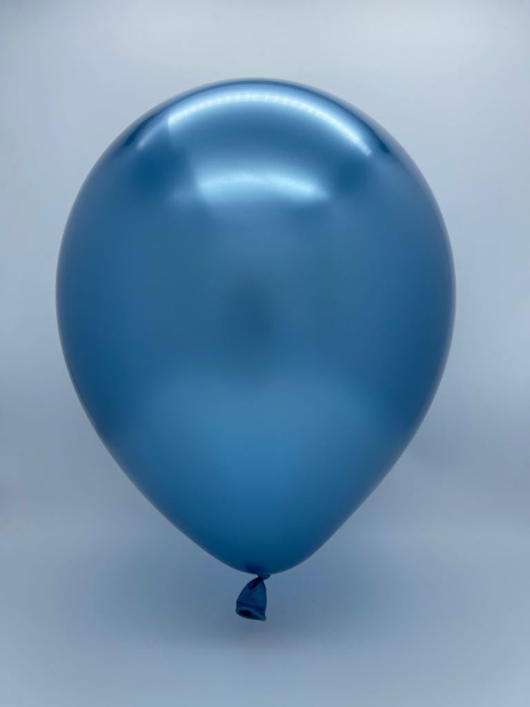 Inflated Balloon Image 160K Kalisan Nozzle Up Twisting Latex Balloons Mirror Blue (50 Per Bag)