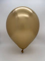Inflated Balloon Image 12" Kalisan Latex Heart Balloons Mirror Gold (50 Per Bag)