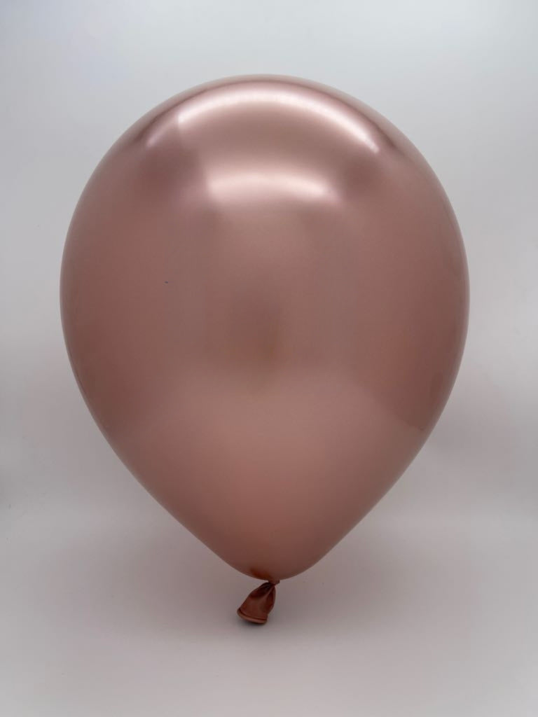 Inflated Balloon Image 260K Kalisan Nozzle Up Twisting Latex Balloons Mirror Rose Gold (50 Per Bag)