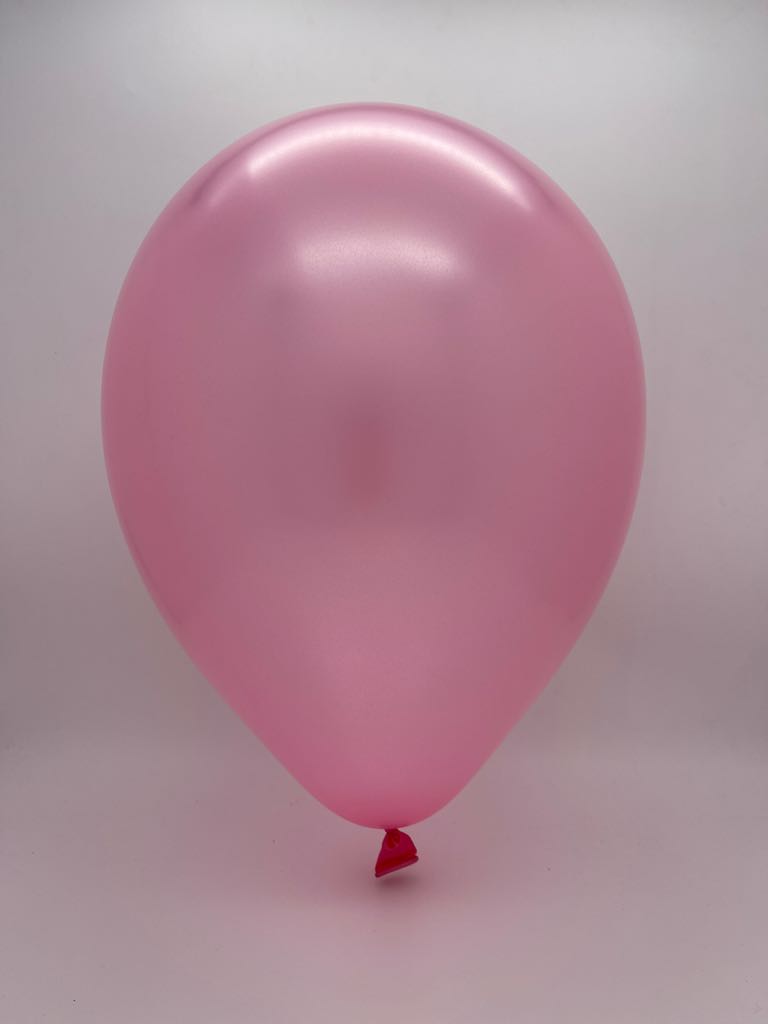 Inflated Balloon Image 12" Metallic Light Pink Decomex Latex Balloons (100 Per Bag)