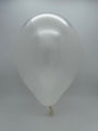 Inflated Balloon Image 9" Metallic Pearl White Decomex Latex Balloons (100 Per Bag)