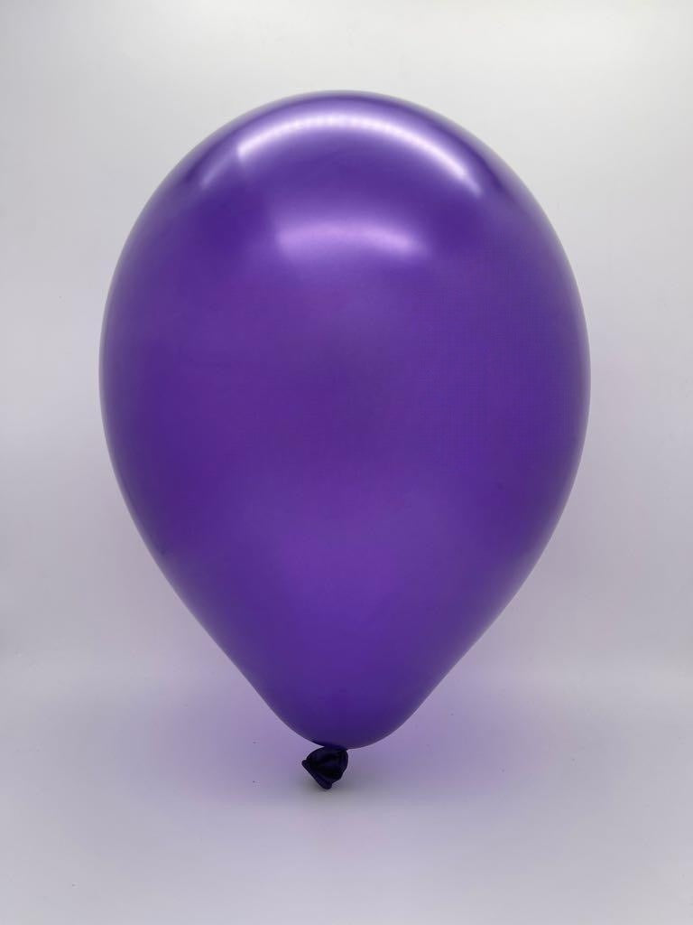 Inflated Balloon Image 12" Metallic Purple Decomex Latex Balloons (100 Per Bag)