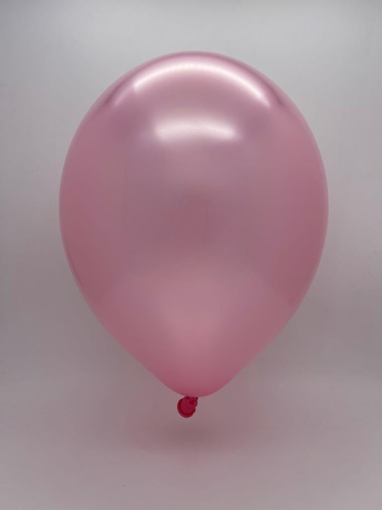 Inflated Balloon Image 11" Pearl Metallic Shimmering Pink Tuftex Latex Balloons (100 Per Bag)