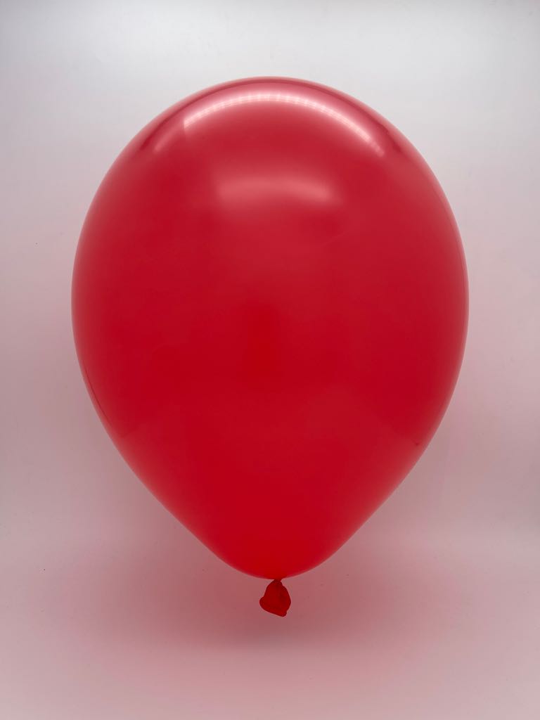 Inflated Balloon Image 18" Standard Red Decomex Heart Shaped Latex Balloons (100 Per Bag)