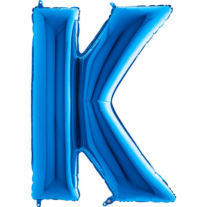 40" Foil Shape Megaloon Balloon Letter K Blue