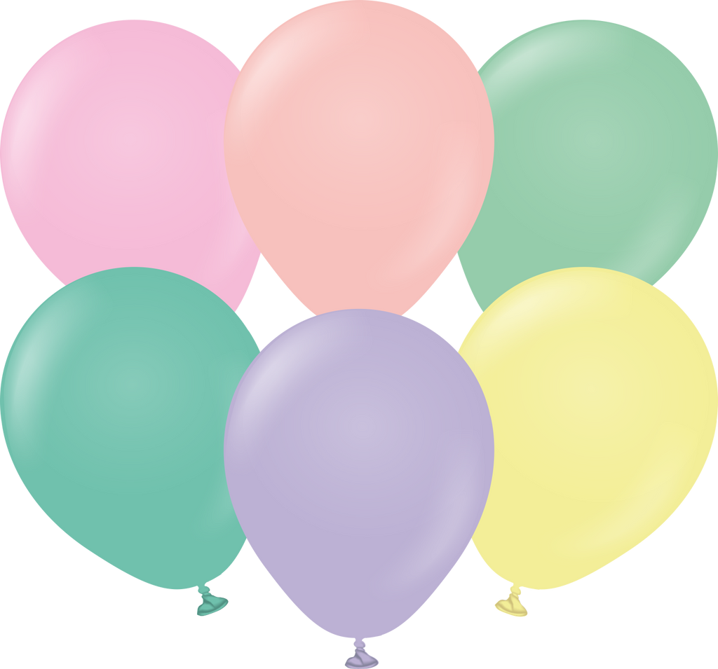 5" Kalisan Latex Balloons Standard Pastel Assortment (50 Per Bag)