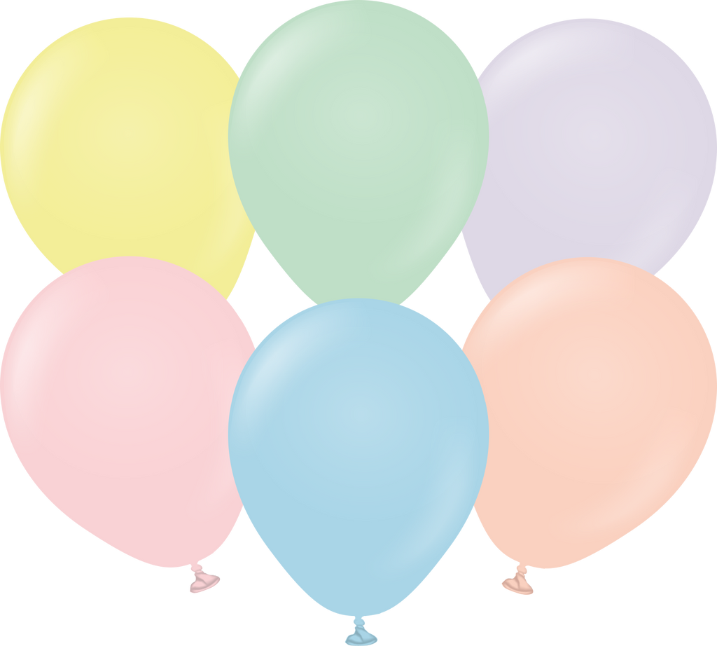 5" Kalisan Latex Balloons Pastel Matte Macaroon Assortment (50 Per Bag)