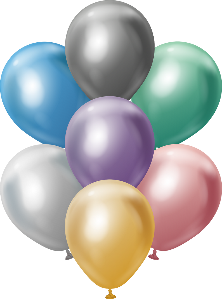 5" Kalisan Latex Balloons Mirror Assorted (50 Per Bag)