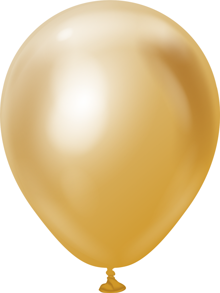 5" Kalisan Latex Balloons Mirror Gold (50 Per Bag)