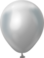 5" Kalisan Latex Balloons Mirror Silver (50 Per Bag)