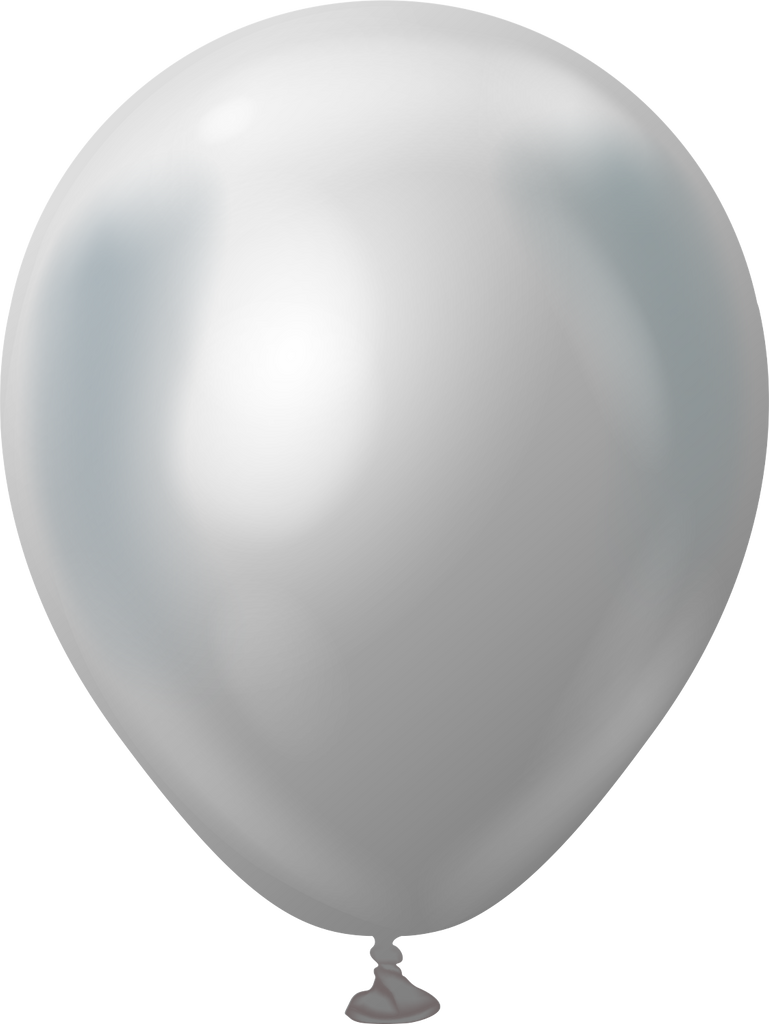 5" Kalisan Latex Balloons Mirror Silver (50 Per Bag)