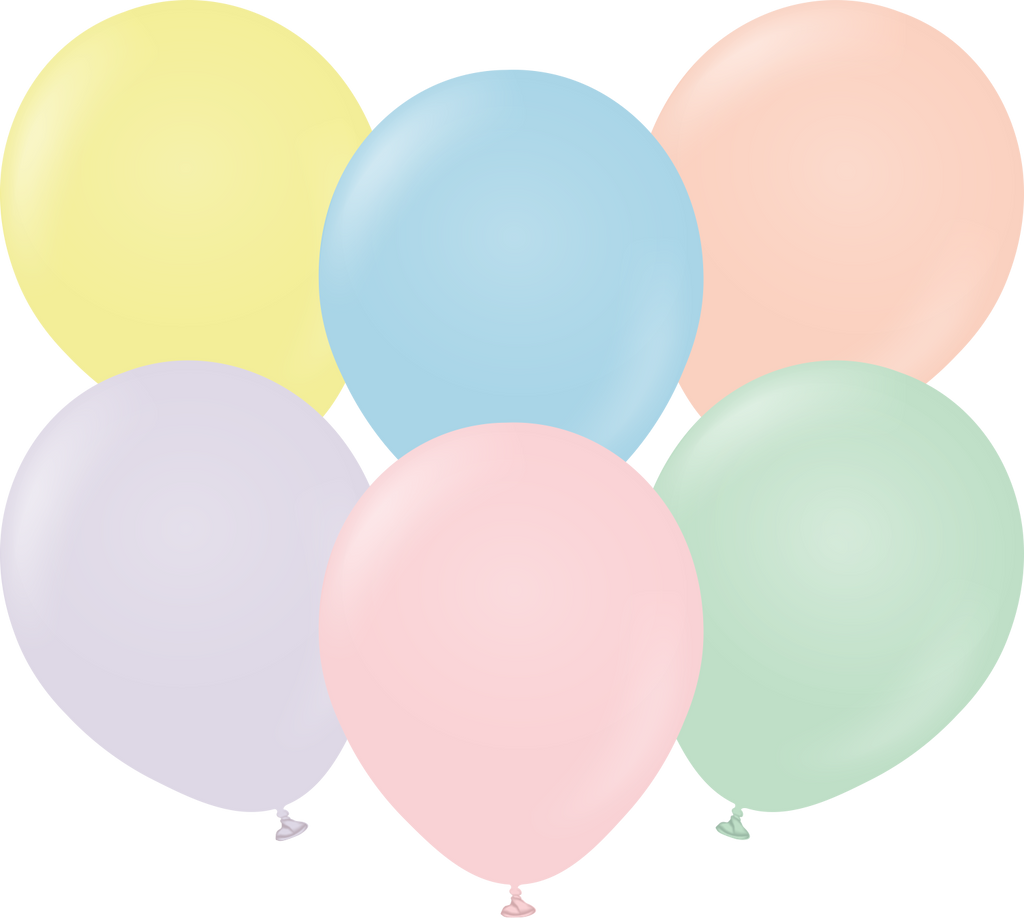 12" Kalisan Latex Balloons Pastel Matte Macaroon Assortment (50 Per Bag)