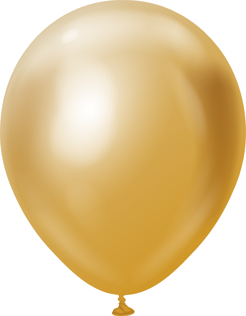 12" Kalisan Latex Balloons Mirror Gold (50 Per Bag)