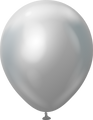 12" Kalisan Latex Balloons Mirror Silver (50 Per Bag)