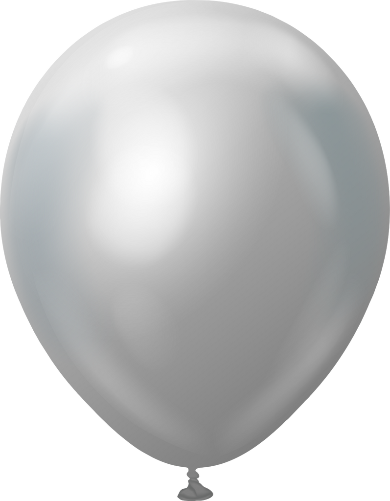 12" Kalisan Latex Balloons Mirror Silver (250 Per Bag)