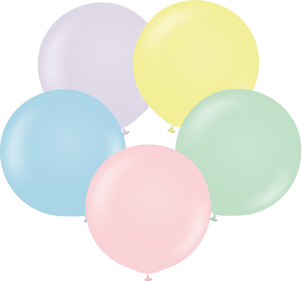 24" Kalisan Latex Balloons Pastel Matte Macaroon Assortment (5 Per Bag)