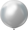 24" Kalisan Latex Balloons Mirror Silver (5 Per Bag)