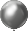 24" Kalisan Latex Balloons Mirror Space Grey (5 Per Bag)