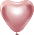12" Kalisan Latex Heart Balloons Mirror Pink (50 Per Bag)