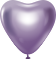 12" Kalisan Latex Heart Balloons Mirror Violet (50 Per Bag)